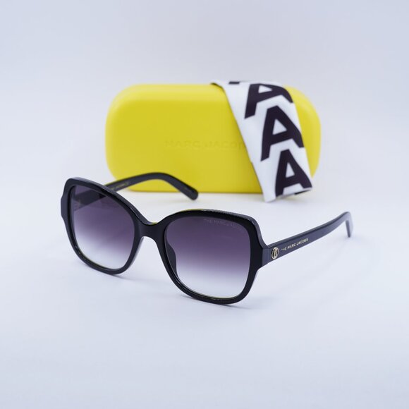 Marc Jacobs MARC 555/S 0807 9O Cat Eye Sunglasses - Black\Gray Gradient - Picture 1 of 10